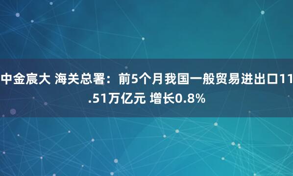 中金宸大 海关总署：前5个月我国一般贸易进出口11.51万亿元 增长0.8%