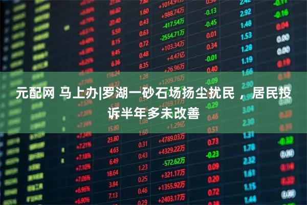 元配网 马上办|罗湖一砂石场扬尘扰民 ，居民投诉半年多未改善